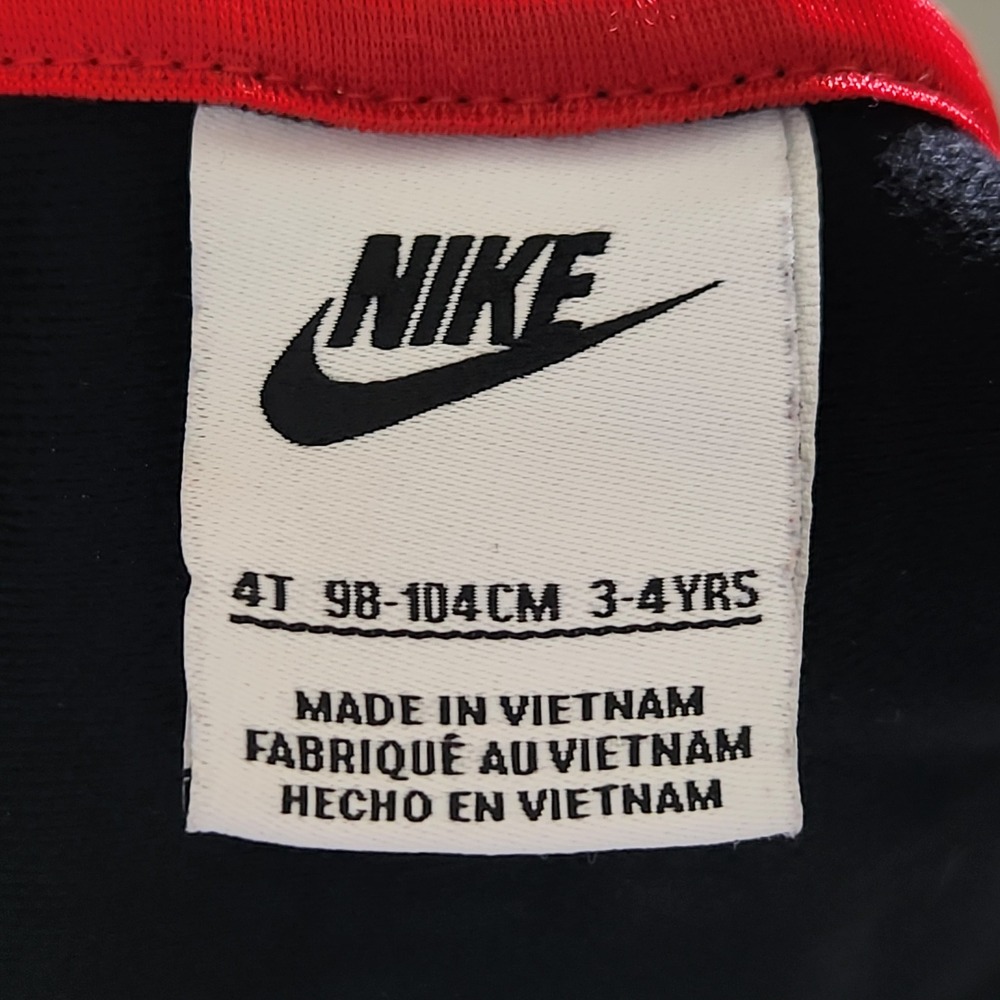 Nike Kids Just Do It 72 Track Jacket Black Red Full Zip Mock Neck 4T K339-023 - Picture 4 of 7